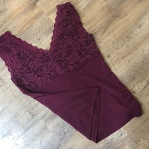 [Express] Maroon Lace Top